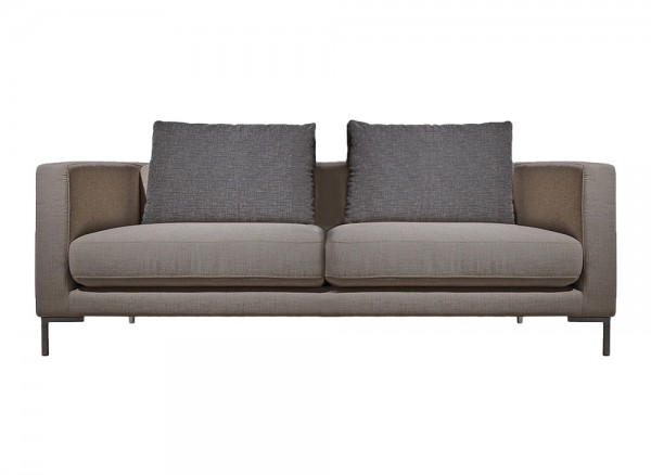 Couch Modell LOMESTO 2 - Sitzer Fuß C302 chrom, Rücken echt